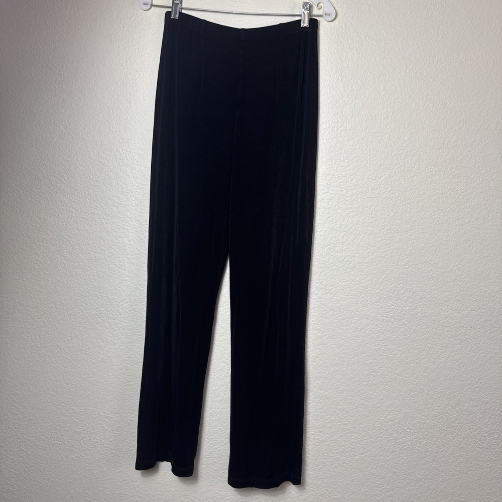 Lot of 2 Chicos Travelers Black Acetate Slinky Knit Pants Straight Leg Size 1 M - Picture 3 of 6